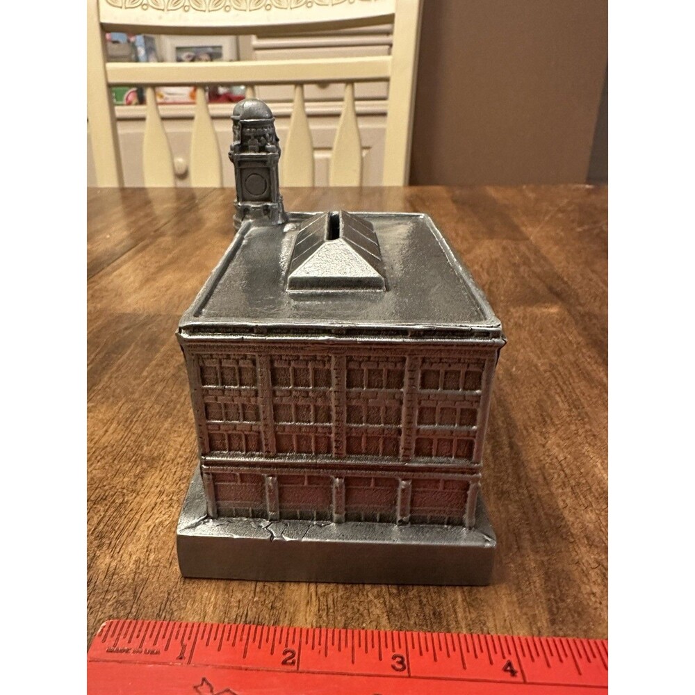 1992 Old Kent Bank Banthrico Cast Metal Coin Bank Traverse City MI Rare Heavy!!